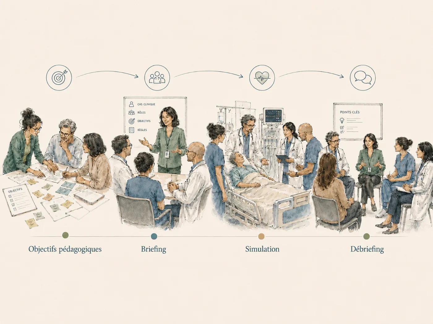 Illustration de la simulation interprofessionnelle en santé.